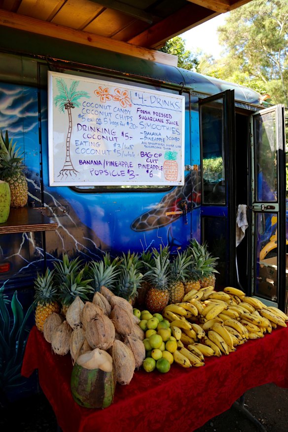 Fruit stall on the Road to Hana, Maui, Hawaii.