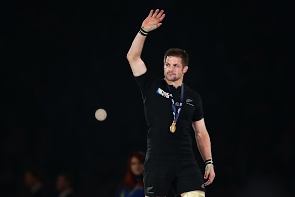 Masterclass:  Richie McCaw  waves to the fans.