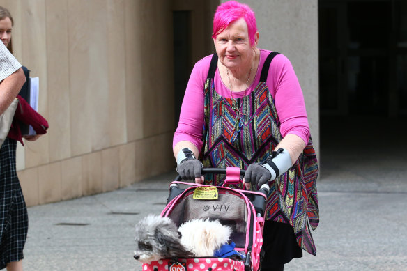 Gwenda Darling leaves the Royal Commission into Aged Care Quality and Safety at the Commonwealth Law Courts in Brisbane.