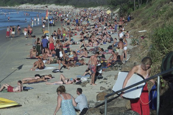 Byron Bay beach on Easter Sunday during the 12th Annual East Coast International Blues & Roots Festival in 2001.