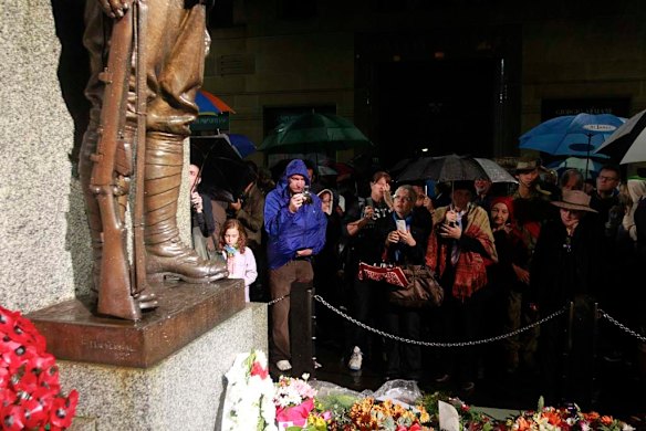 ANZAC Day Dawn Service at the Martin Place Cenotaph in Sydney.