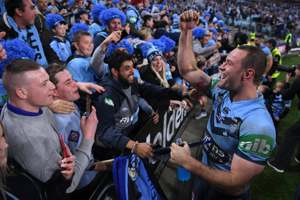 Where's the trophy?: Blues greats say the players should have been able to parade the Origin shield at ANZ Stadium.