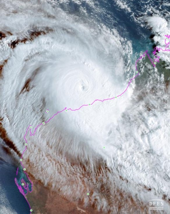 Severe Tropical Cyclone Zelia is approaching the Western Australian coast.