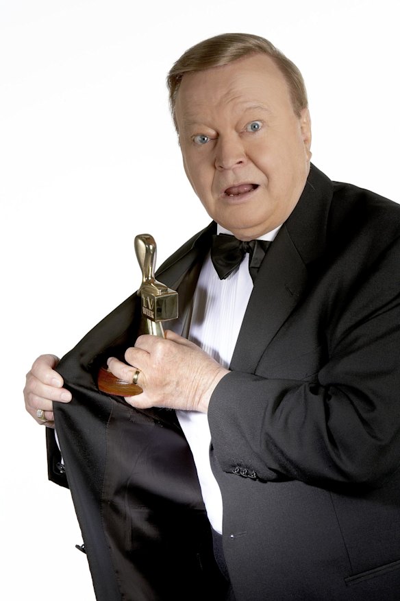 Bert Newton hams it up in a promotional image for The Logies ceremonial duties. 
