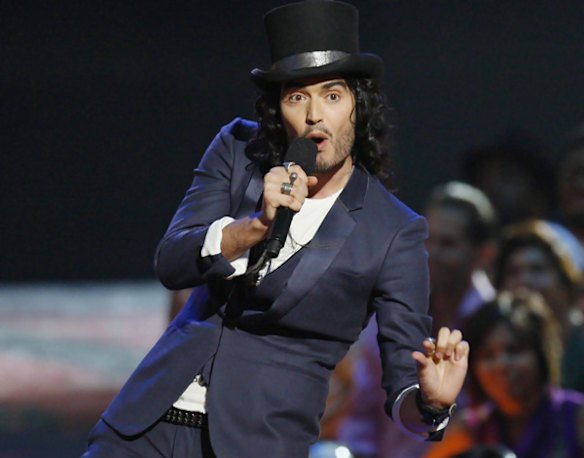 Host Russell Brand addresses the audience the 2009 MTV Video Music Awards in New York.