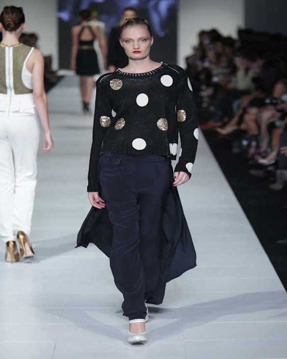 sass & bide on the runway at the Melbourne Fashion Festival in March 2014.