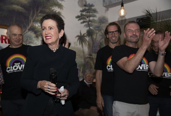 Clover Moore claims victory as Sydney's Lord Mayor for the 5th time, Darlinghurst, Sydney.