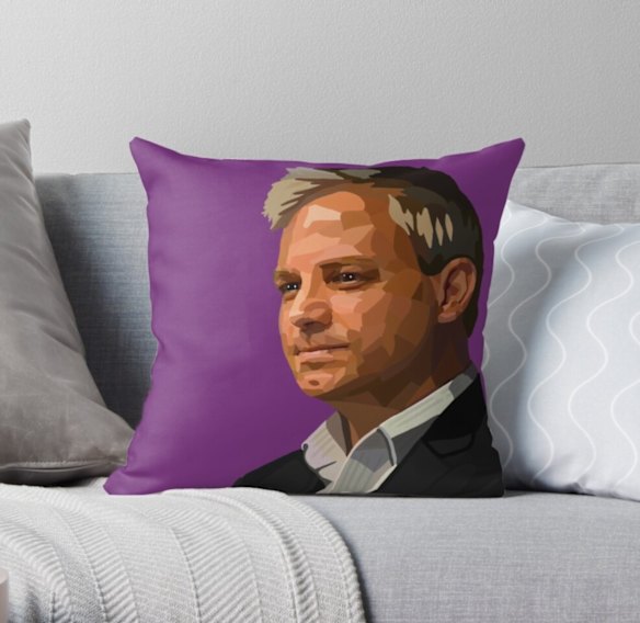 Brett Sutton's daily appearances made him a lockdown star, to the extent that some enterprising people sold his images on soft furnishings.