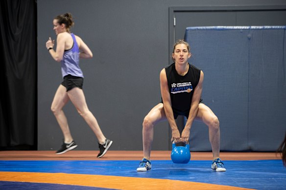 The Capitals returned to training on Saturday after flying back to Canberra from Perth.