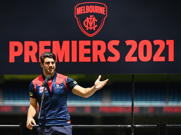 Bring it on: Christian Petracca and his Demons are hoping for back-to-back premierships.