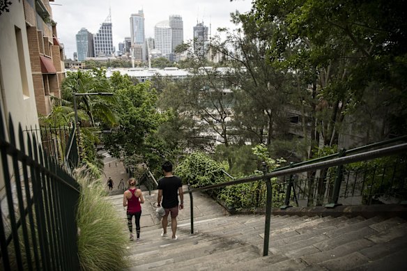  McElhone stairs, Potts Point. Connecting Woolloomooloo with Potts Point, the "heart thumping stairs" were also the location of a real life spy drama that saw secret documents – with instructions written in invisible ink by Russian spy Ivan Skripov. 