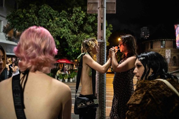 Participants march in the annual Gay and Lesbian Mardi Gras parade at Oxford Street in Sydney.