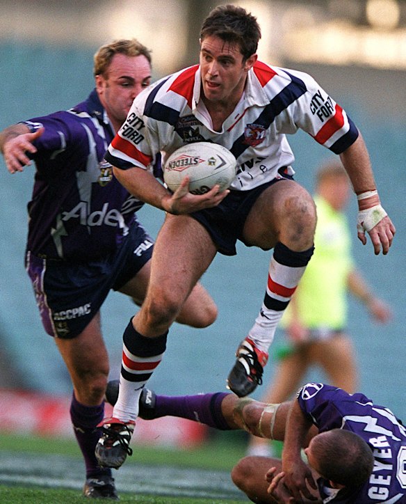 Brad Fittler in his playing days at the Roosters in 2001.