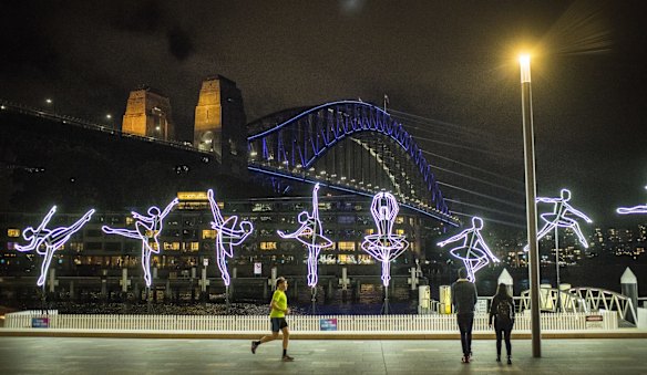 Light installations at Vivid in The Rocks.