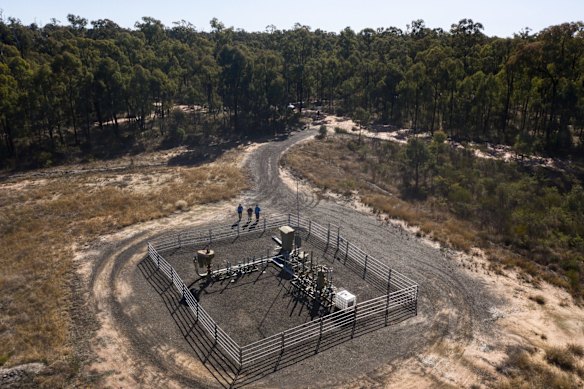 A CSG extraction site in the Pilliga State Forest. These wells are seen as a medium term solution to the issue of weaning off coal for energy.