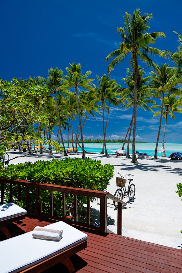 Island calm: your view from a Beachfront Bungalow deck.