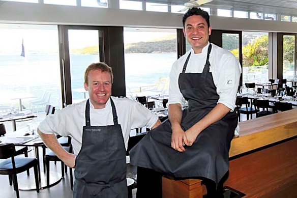 <B>PLUMM WINE GLASSES BEST NEW RESTAURANT OF THE YEAR: Chefs James Parry, and John Barthelmess at Manly Pavillion restaurant.</B>