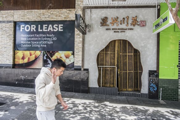Closed shops in Chinatown, which has struggled greatly in the pandemic with lockdowns and closed borders.