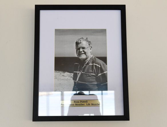 Photograph of Ross Powell in the club room. 
