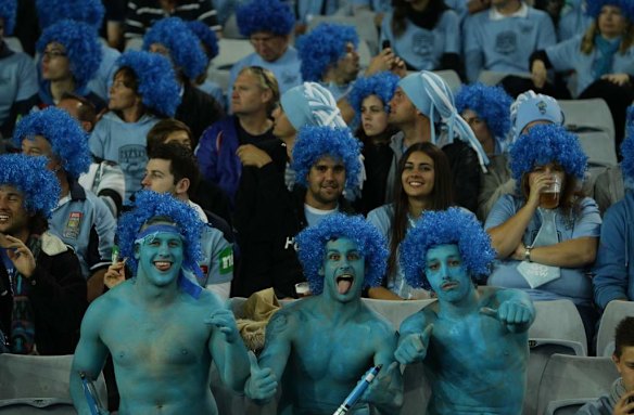 Blues supporters before kickoff.