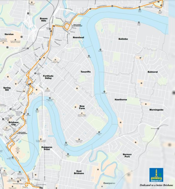 The proposed route would connect Hamilton in the north with Woolloongabba in the south.