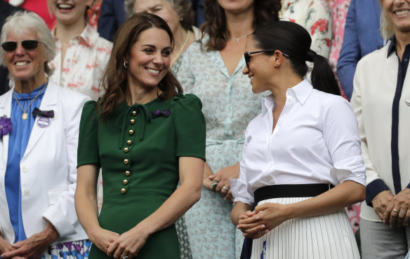 Kate, Duchess Cambridge, and Meghan, Duchess of Sussex, at the tennis.