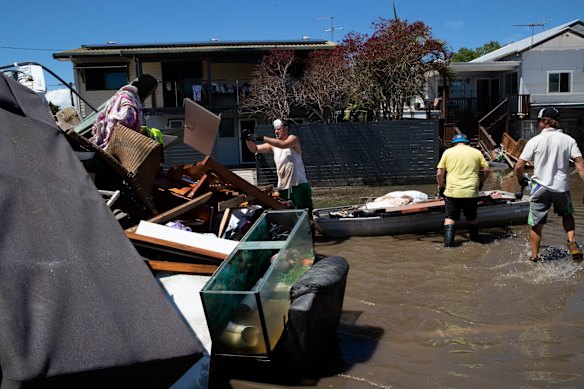 Woodburn, in the Northern Rivers region of NSW, was inundated with water and locals have just begun the enormous clean up process. 