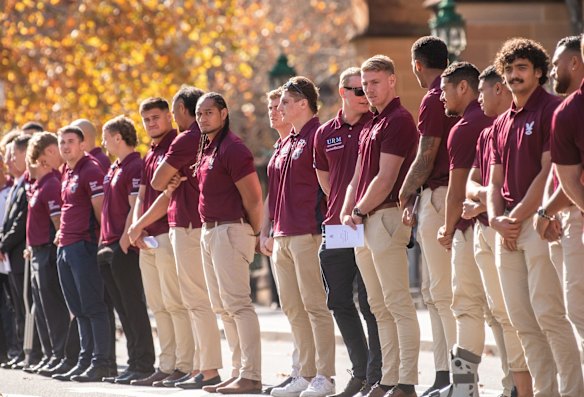 The Manly Sea Eagles teams formed a Guard of Honour.