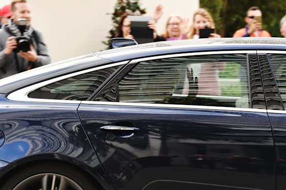 Prince Harry leaving Sydney International Aquatic centre. 