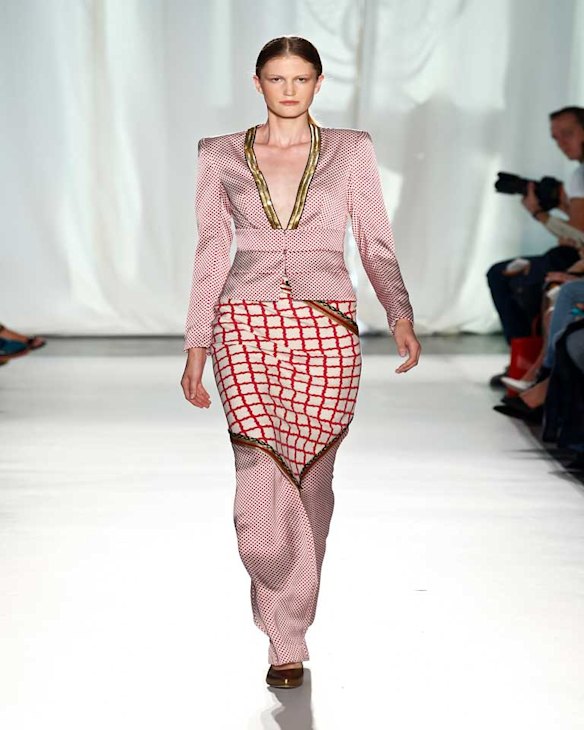 A look from the sass & bide Spring 2014 collection on the runway at NYFW.