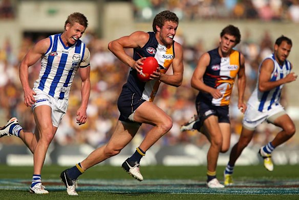 Jacob Brennan makes a run through the midfield.