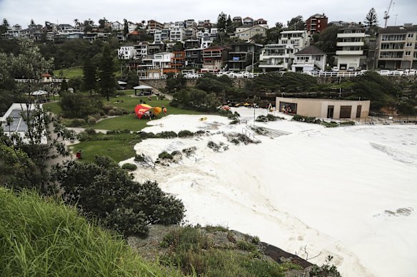 The big swell at Tamarama Beach.