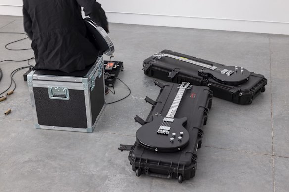 The pavilion is simultaneously a de facto studio and a space for research where Fusinato can test cause and effect in real time. 