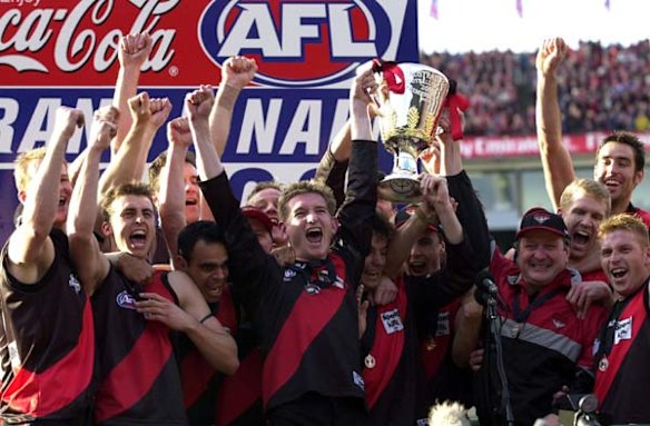 2000: celebrating a comprehensive grand final win over Melbourne.