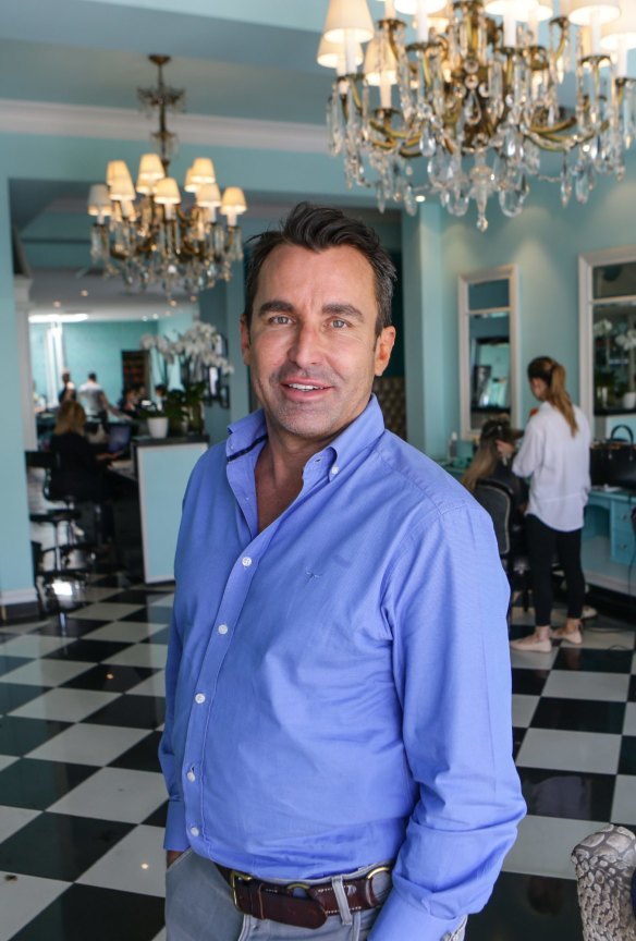 Society hairdresser Joh Bailey at his Double Bay salon.