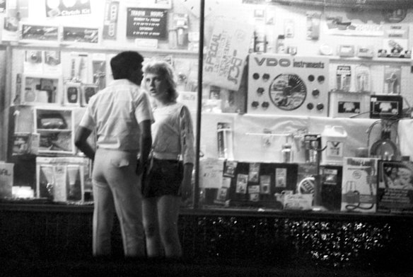 A prostitute at work in William Street in Sydney's Kings Cross on 6th February 1985. 
