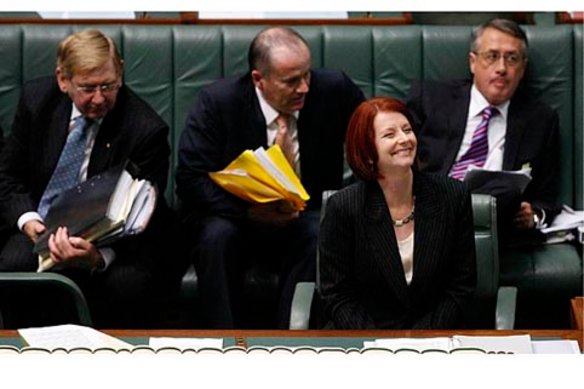 Prime Minister Julia Gillard during house of representatives question time at Parliament House Canberra.