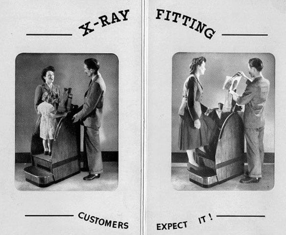 Brochure for X-ray shoe fitting machine, late 1940s. 