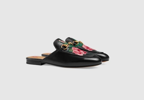 Gucci, Princetown leather slippers, $825.