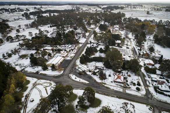 Snow blankets the ground at Black Springs. 
