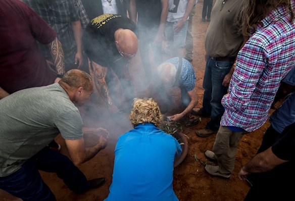 Smoke ceremony at Balranald.