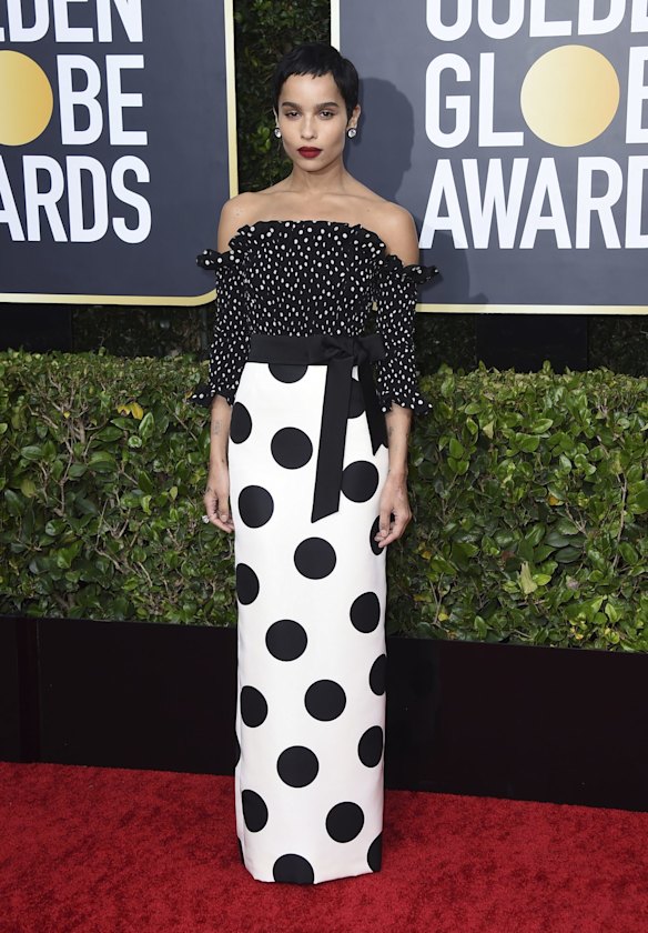 Zoe Kravitz arrives at the 77th annual Golden Globe Awards.