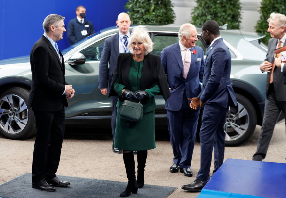 Britain’s Prince Charles, Prince of Wales and Camilla, Duchess of Cornwall, arrive for the UN Climate Change Conference COP26.