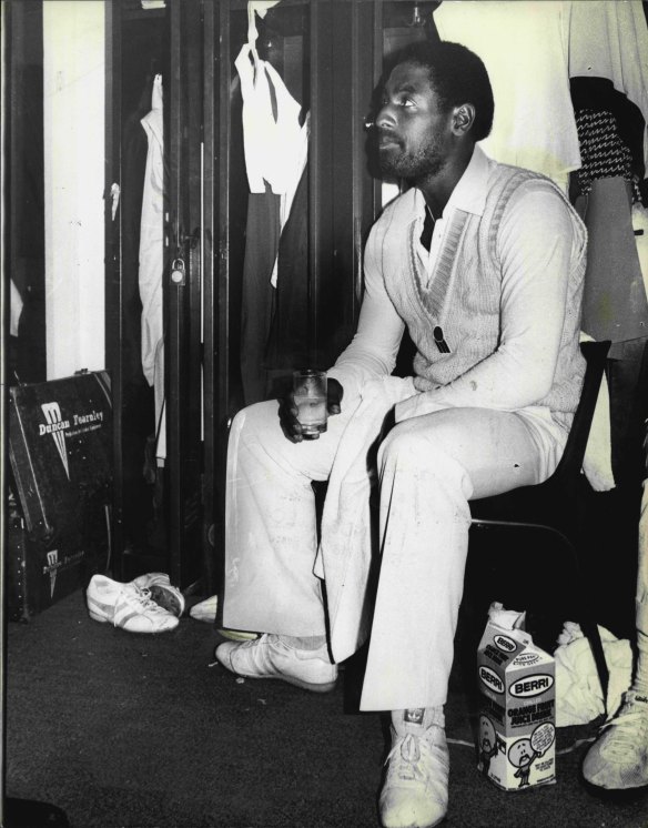 One of cricket’s greatest players, Viv Richards, relaxes after a day’s play in one of the early World Series Cricket SuperTests.