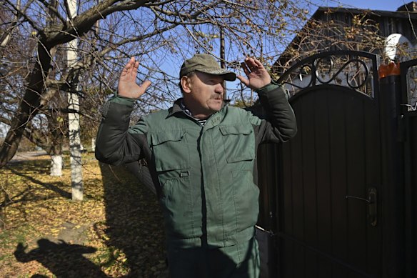 In Novooleksandrivka, Volodymyr Kmitevych's wife, Olena, was injured on October 14 by a missile strike. He dropped to the ground to take cover and watched as she was struck as she rode her scooter down the road carrying food she had just picked up from the humanitarian aid centre. She died from her injuries on October 25, less than a month after her 50th birthday.