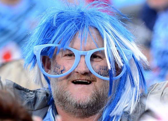 A Bulls supporter looks on.