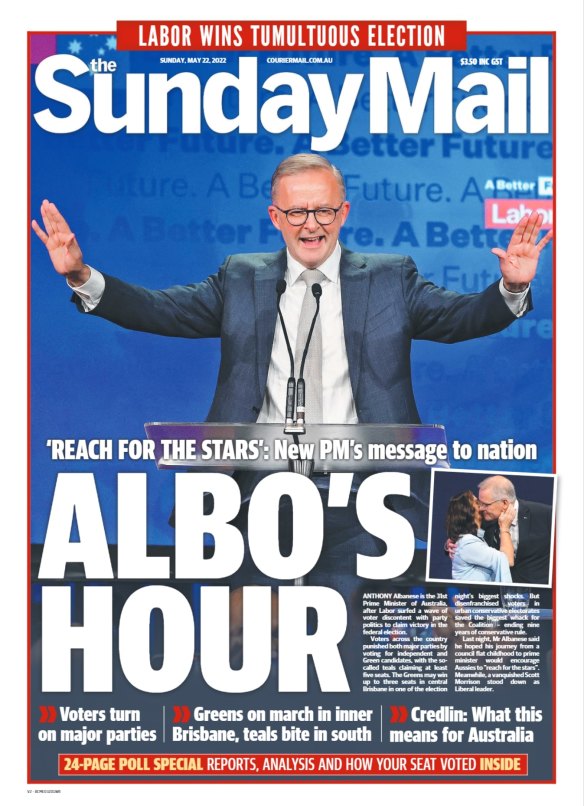 The front page of The Sunday Mail.