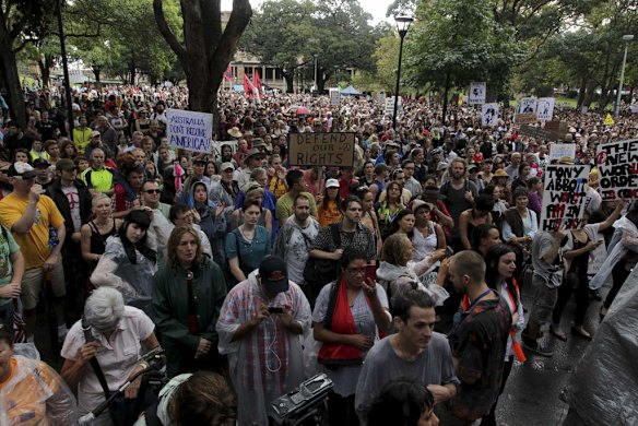 Australians fed up with the Abbott Governments policies turned out in their thousands to have their voices heard on issues from Climate Change, education, forest management and Assylum Seekers.