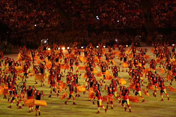 Dancers perform during the Closing Ceremony on Day 16 of the Rio 2016 Olympic Games.