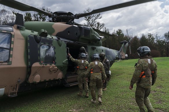 Operation Bushfire Assist tours the NSW South Coast with the Australian Defence Force on board one of their MRH-90 Taipan Helicopters.